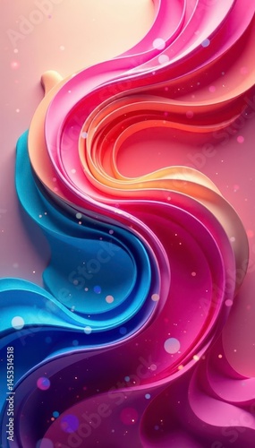 Fluid, swirling abstract forms in vibrant hues, aesthetic, motion, surreal