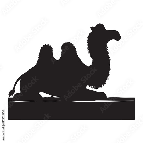 Silhouette vector of a camel standing on a white background