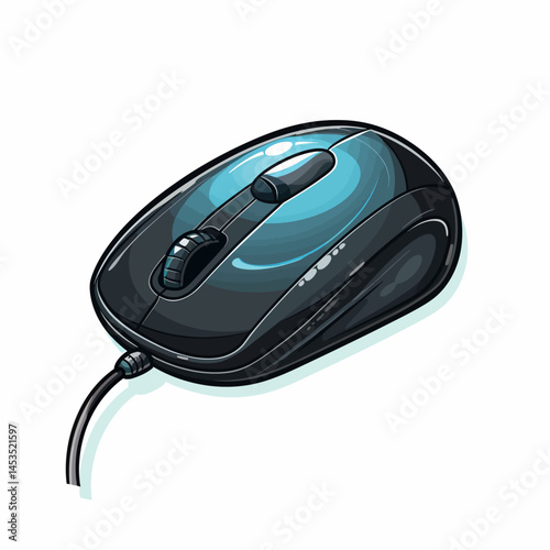 black computer mouse on white 