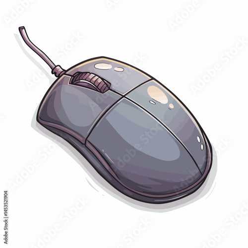 Gray computer mouse isolated on white