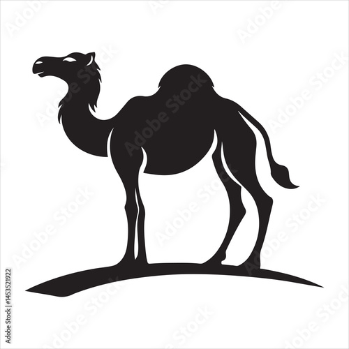 Silhouette vector of a camel standing on a white background