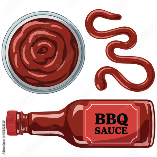 Grill sauce bottle vector art isolated on white background