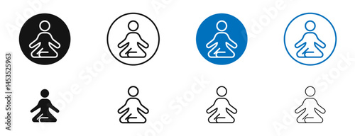 Yoga posture icon. Vector outline illustration. vector logo template