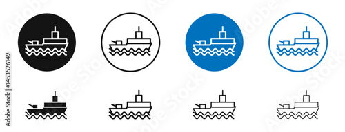 Warship icon. Vector outline illustration. vector logo template