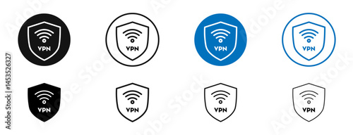 VPN icon. Vector outline illustration. vector logo template