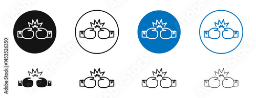 Two boxing gloves icon. Vector outline illustration. vector logo template