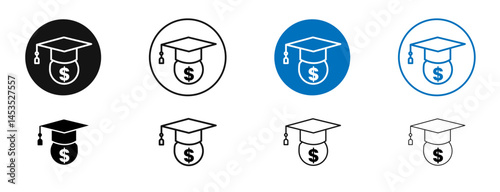 Scholarship icon. Vector outline illustration. vector logo template