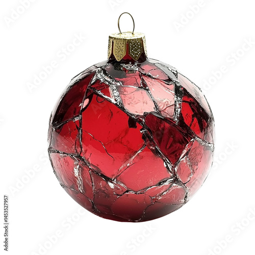 A smooth broken Christmas ball, On white background