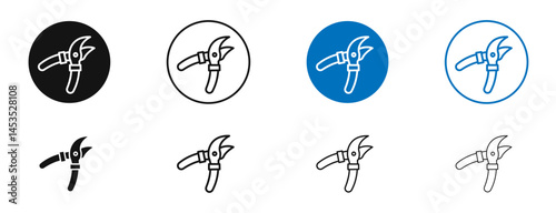 Pruning shears icon. Vector outline illustration. vector logo template