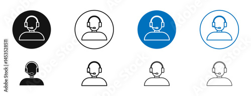 Personal assistant icon. Vector outline illustration. vector logo template