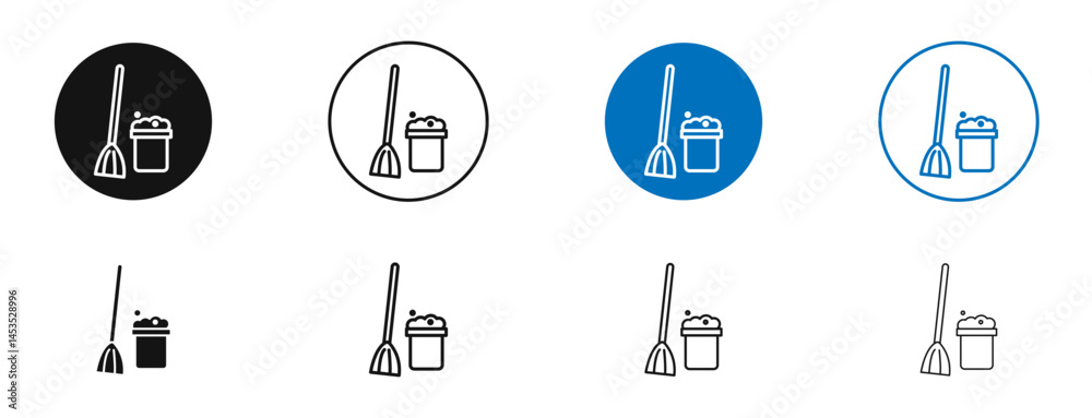 Mop cleaning icon. Vector outline illustration. vector logo template Mop cleaning icon. Vector outline illustration. vector logo template