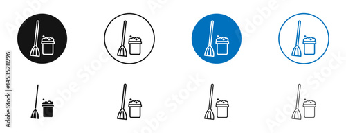 Mop cleaning icon. Vector outline illustration. vector logo template