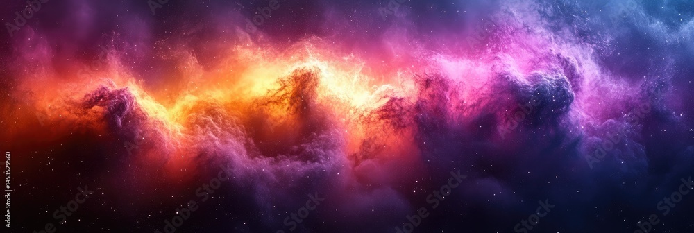 Fototapeta premium Colorful nebulae in a vast cosmic expanse.