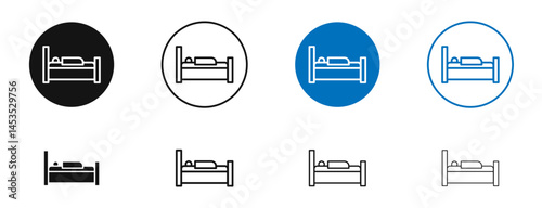 Laying in bed icon. Vector outline illustration. vector logo template
