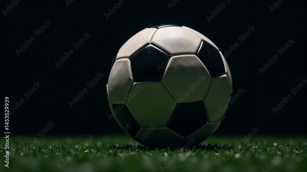 Fototapeta premium Soccer Ball Close-Up On Green Grass