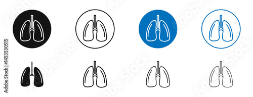 Human lungs icon. Vector outline illustration. vector logo template