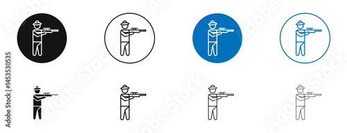 Hunter icon. Vector outline illustration. vector logo template