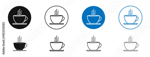 Hot drinks icon. Vector outline illustration. vector logo template