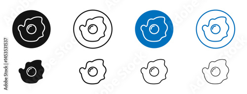 Fried egg icon. Vector outline illustration. vector logo template