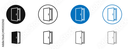 Door icon. Vector outline illustration. vector logo template