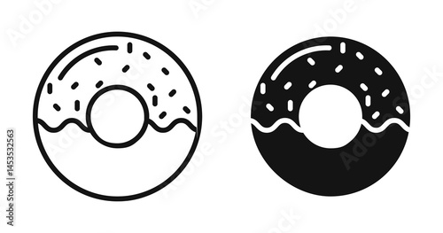 Donut icon. Vector outline illustration. vector logo template