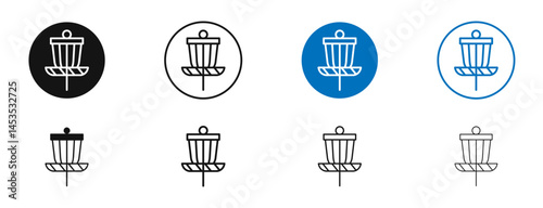 Disc golf icon. Vector outline illustration. vector logo template
