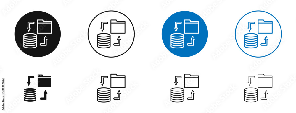 Data migration icon. Vector outline illustration. vector logo template Data migration icon. Vector outline illustration. vector logo template