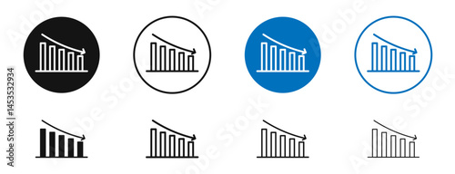 Decrease icon. Vector outline illustration. vector logo template