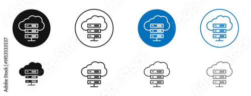 Cloud server icon. Vector outline illustration. vector logo template