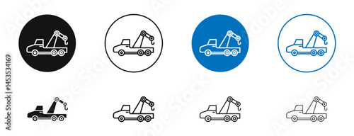 Car crane icon. Vector outline illustration. vector logo template