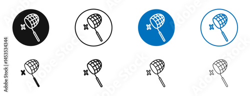 Butterfly catcher icon. Vector outline illustration. vector logo template