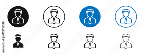 Businessman icon. Vector outline illustration. vector logo template