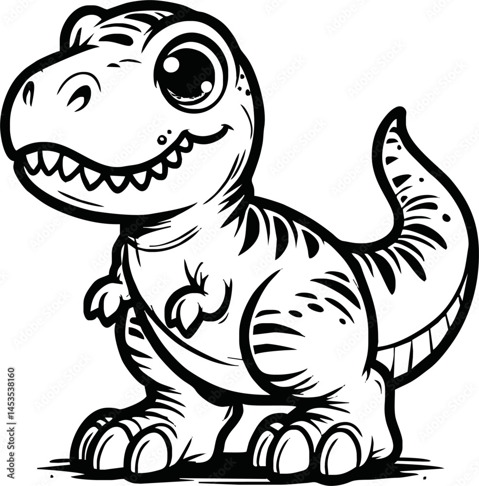 Vector illustration of Tyranosaurus Rex or T-rex or dinosaur . kids coloring page and coloring book Vector illustration of Tyranosaurus Rex or T-rex or dinosaur . kids coloring page and coloring book