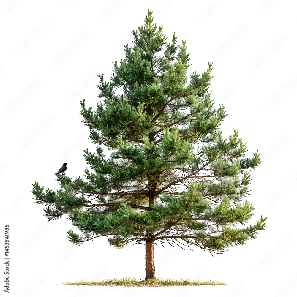 Lone Pine Tree with Bird a Nature Scene Lone Pine Tree with Bird a Nature Scene