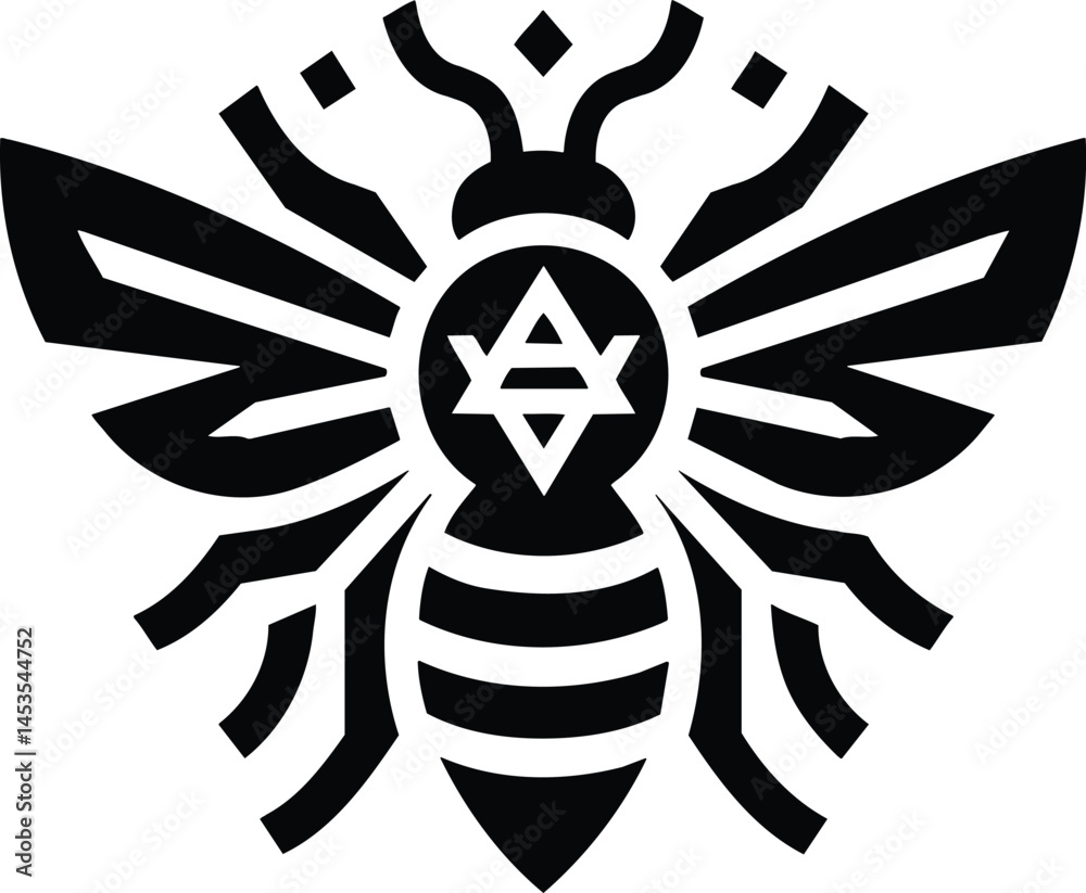 Obraz premium Minimalist Bee Alchemical Symbol
