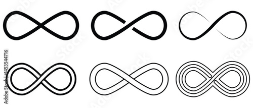 infinity icon, infinity vector, infinity symbol and sign. Infinity icon set. vector illustration.
