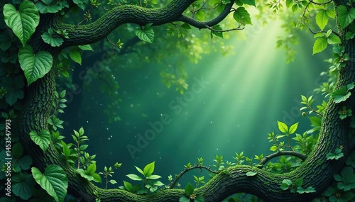 Nature-inspired swirling vines and leaves, endlessly repeating , eco, nature