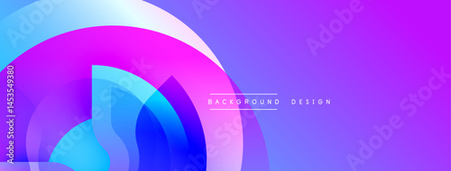Abstract gradients form circular shapes. Purple, blue hues dominate design. Text reads background design in upper right corner.