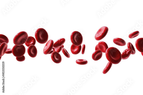 Flowing red blood cells illustrate the vitality of human circulation in detailed medical or health designs