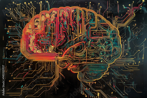 Digital Brain Circuitry Artistic Neural Network