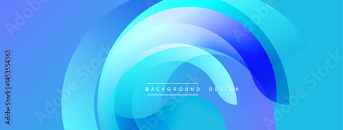 Abstract blue design features layered, translucent shapes. Gradient hues create dynamic visual effect. Text reads background design.