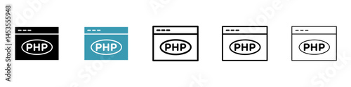 php icon. Design for web and mobile app. Vector illustration