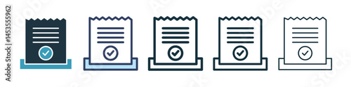 paper check receipt icon. Design for web and mobile app. Vector illustration