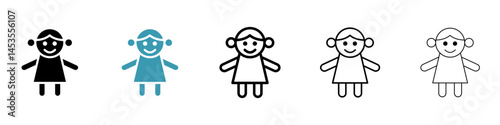 doll icon. Design for web and mobile app. Vector illustration