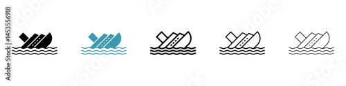 Sinking icon. Design for web and mobile app. Vector illustration