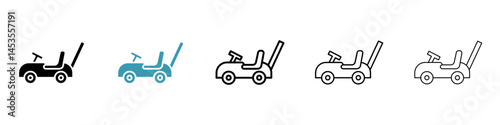Pushing car icon. Design for web and mobile app. Vector illustration