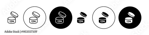 Period after opening 12m icon. Design for web and mobile app. Vector illustration
