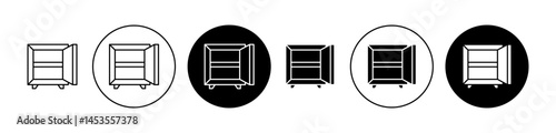 Open safe box icon. Design for web and mobile app. Vector illustration