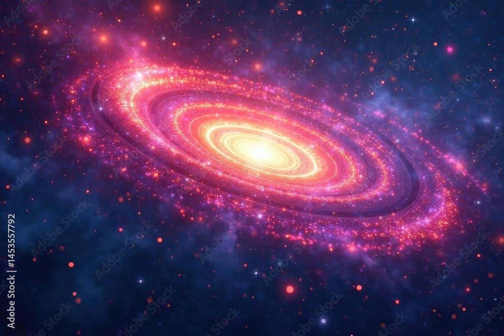 Obraz premium Abstract swirling nebula, vibrant cosmic dust, illustration, vibrant, cosmic