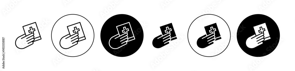 Hand in Bible icon. Design for web and mobile app. Vector illustration Hand in Bible icon. Design for web and mobile app. Vector illustration